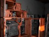 Unique massive wooden furniture- artistic handmade wooden wardrobe (F67)