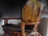 Unique massive wooden furniture- artistic handmade wooden hunters chair- (F37)