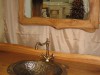 massive wooden accessories (10) kitchen mirror with hammered brass sink
